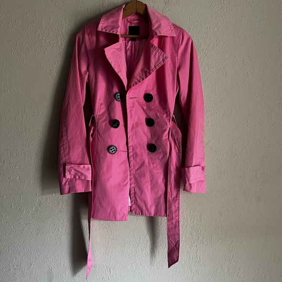 Y2K Pink Express Trench Coat - Picture 1 of 7